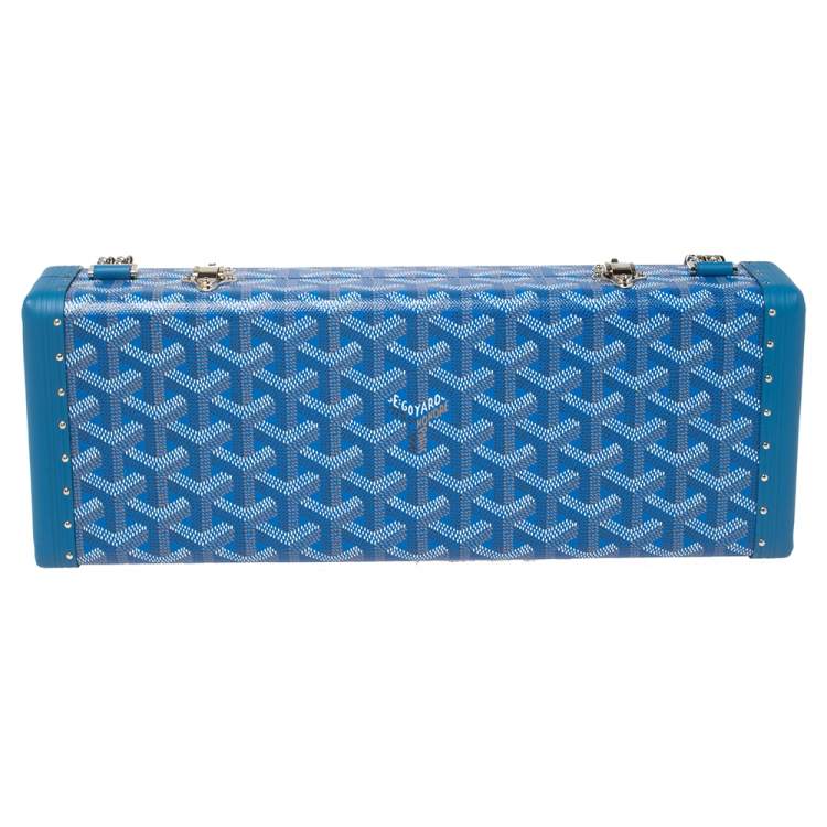 Pre Owned Goyard Goyardine Blue Coated Canvas Saint Honoré Clutch