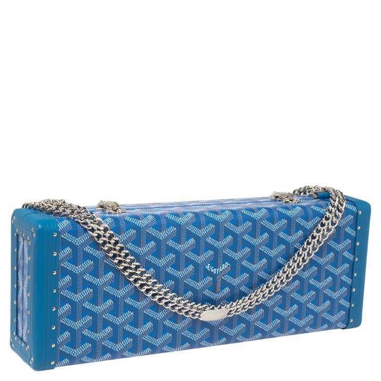 Pre Owned Goyard Goyardine Blue Coated Canvas Saint Honoré Clutch