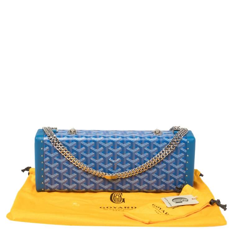Pre Owned Goyard Goyardine Blue Coated Canvas Saint Honoré Clutch