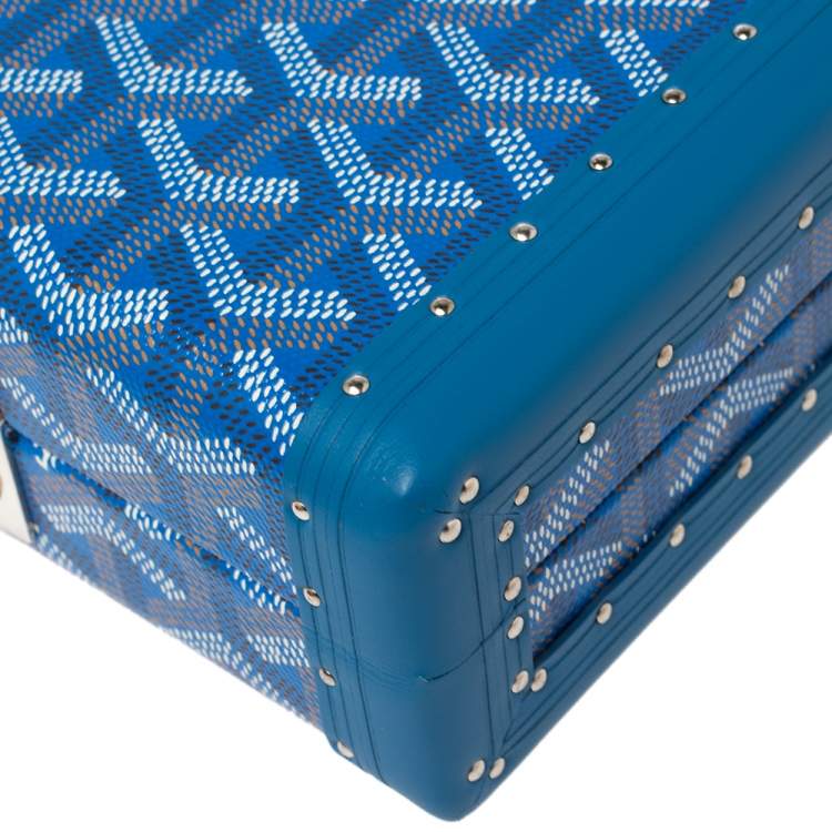 Pre Owned Goyard Goyardine Blue Coated Canvas Saint Honoré Clutch