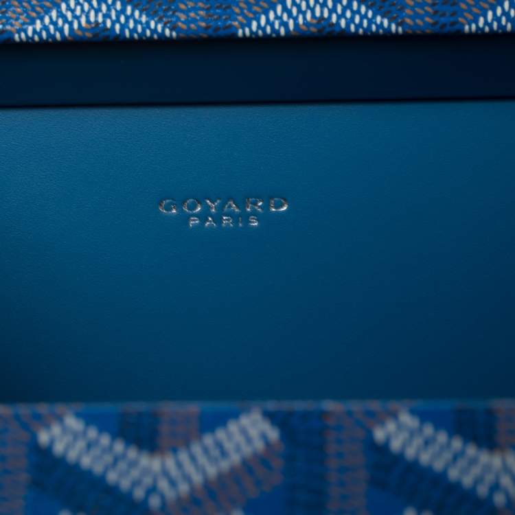 Pre Owned Goyard Goyardine Blue Coated Canvas Saint Honoré Clutch