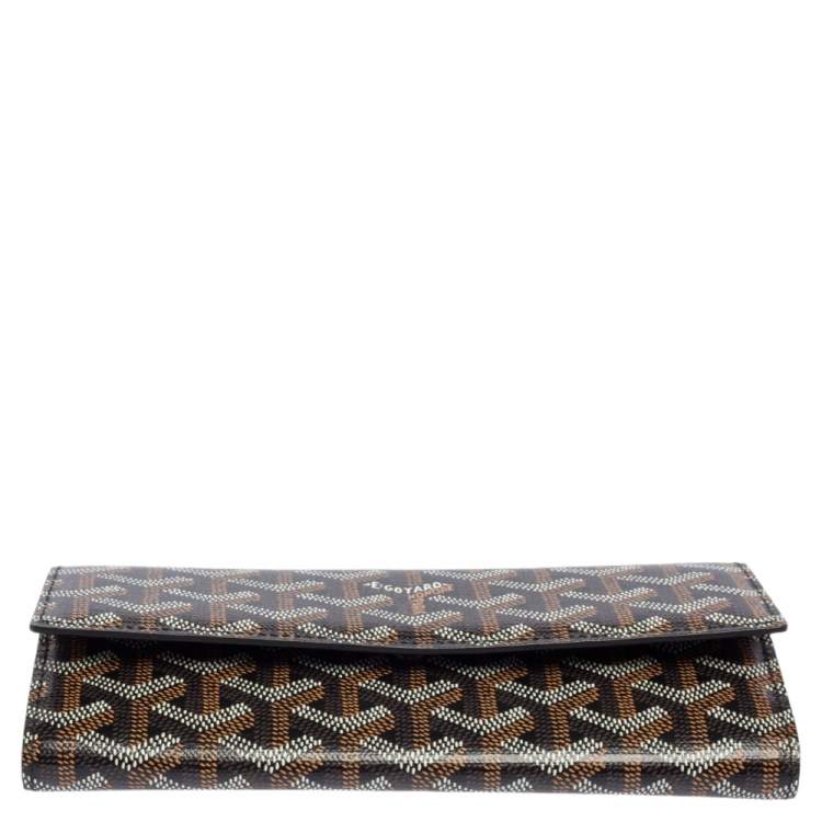 Pre Owned Goyard Black Goyardine Coated Canvas Varenne Continental Wallet