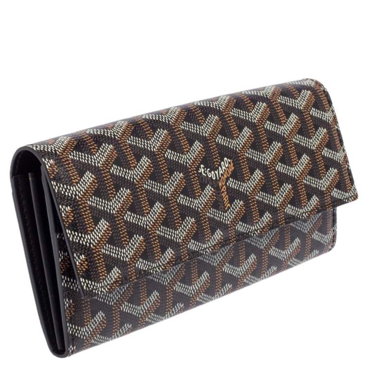 Pre Owned Goyard Black Goyardine Coated Canvas Varenne Continental Wallet
