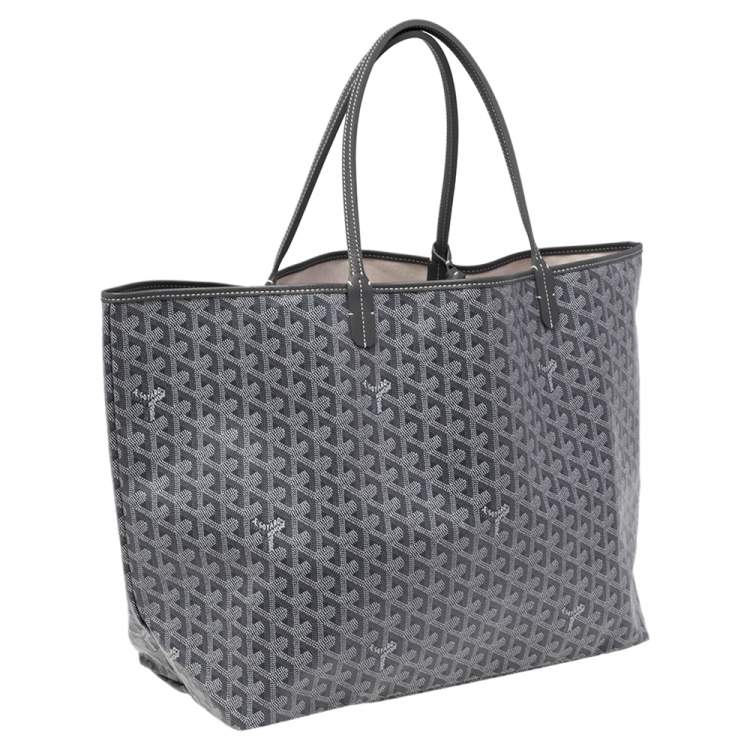 Pre Owned Goyard Grey Goyardine Coated Canvas St. Louis GM Tote