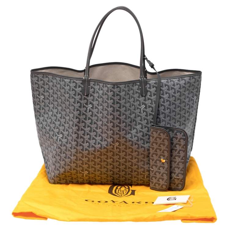 Pre Owned Goyard Grey Goyardine Coated Canvas St. Louis GM Tote