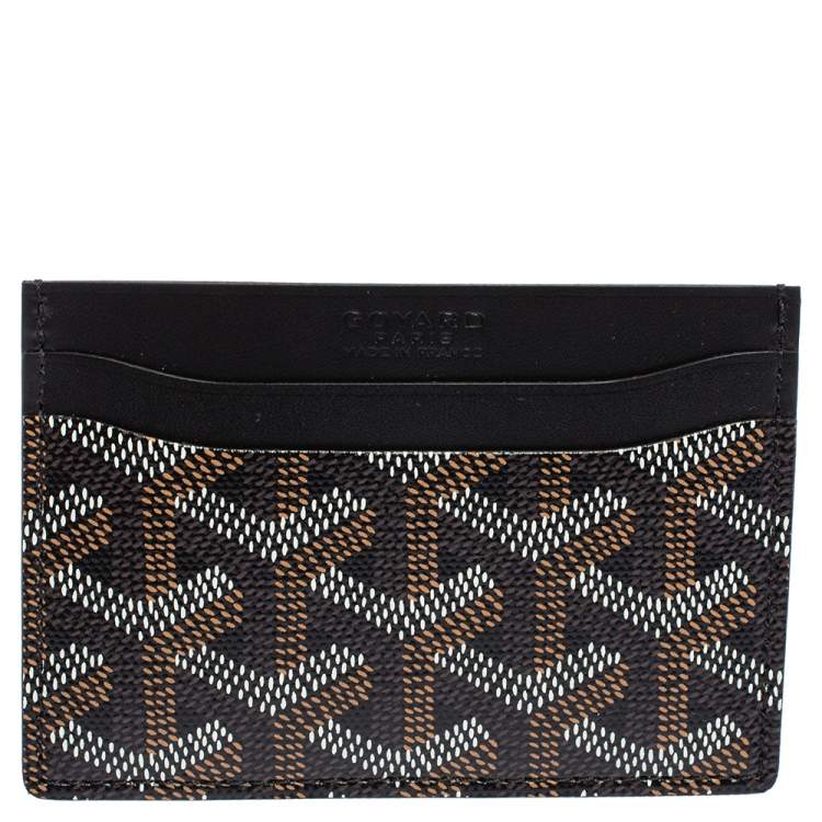 Pre Owned Goyard Black Goyardine Coated Canvas and Leather Saint Sulpice Card Holder