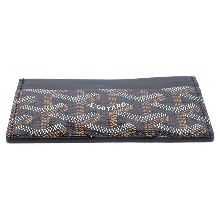 Pre Owned Goyard Black Goyardine Coated Canvas and Leather Saint Sulpice Card Holder