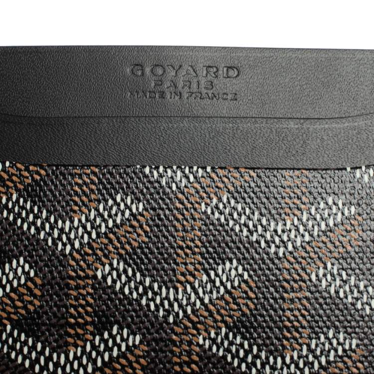 Pre Owned Goyard Black Goyardine Coated Canvas and Leather Saint Sulpice Card Holder