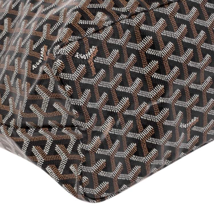 Pre Owned Goyard Black Goyardine Coated Canvas St. Louis PM Tote