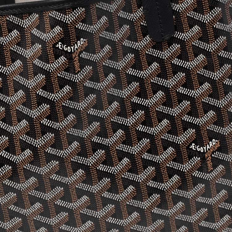 Pre Owned Goyard Black Goyardine Coated Canvas St. Louis PM Tote