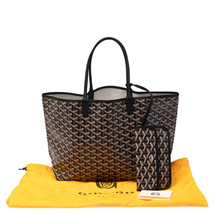 Pre Owned Goyard Black Goyardine Coated Canvas St. Louis PM Tote