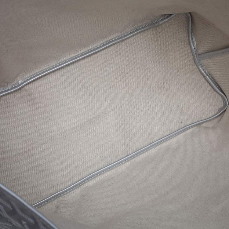 Pre Owned Goyard Silver Goyardine Coated Canvas St. Louis PM Tote 