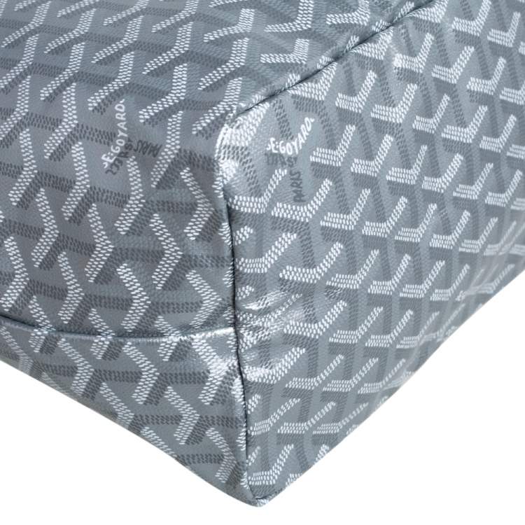 Pre Owned Goyard Silver Goyardine Coated Canvas St. Louis PM Tote 