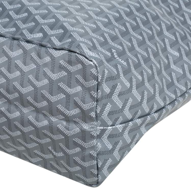 Pre Owned Goyard Silver Goyardine Coated Canvas St. Louis PM Tote 