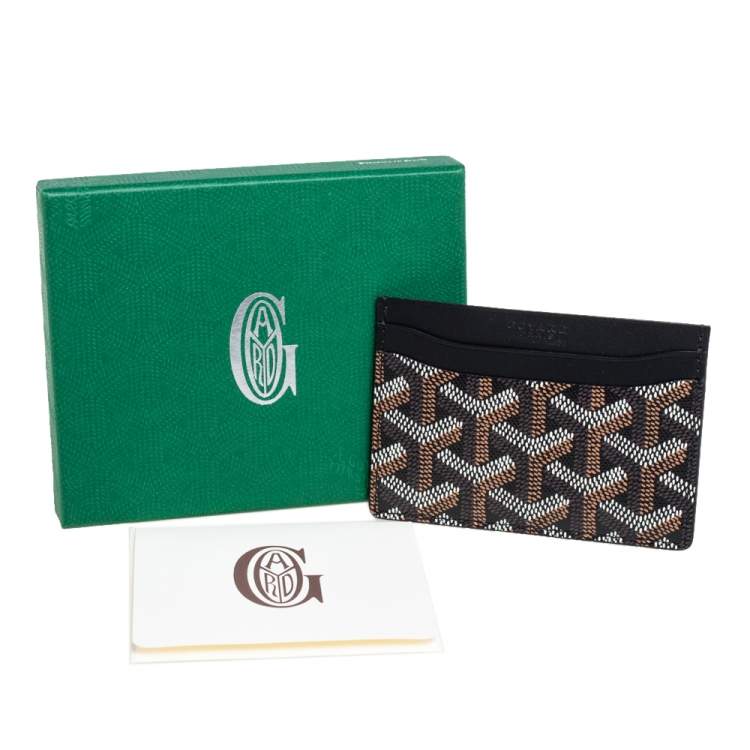 Pre Owned Goyard Black Goyardine Coated Canvas and Leather Saint Sulpice Card Holder