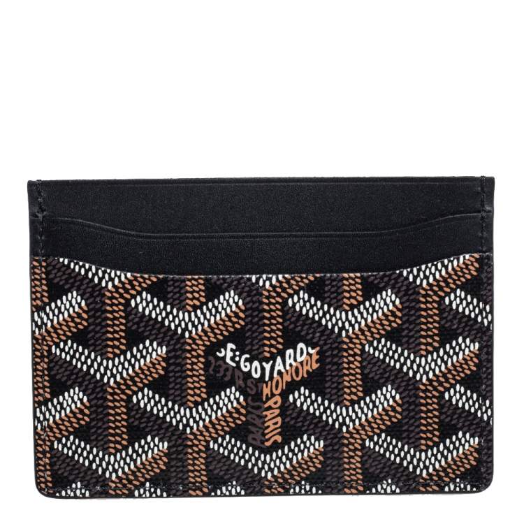 Pre Owned Goyard Black Goyardine Coated Canvas and Leather Saint Sulpice Card Holder