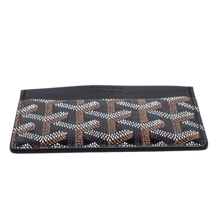 Pre Owned Goyard Black Goyardine Coated Canvas and Leather Saint Sulpice Card Holder