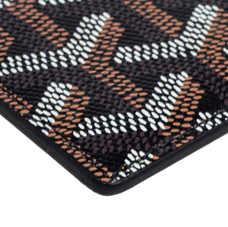 Pre Owned Goyard Black Goyardine Coated Canvas and Leather Saint Sulpice Card Holder
