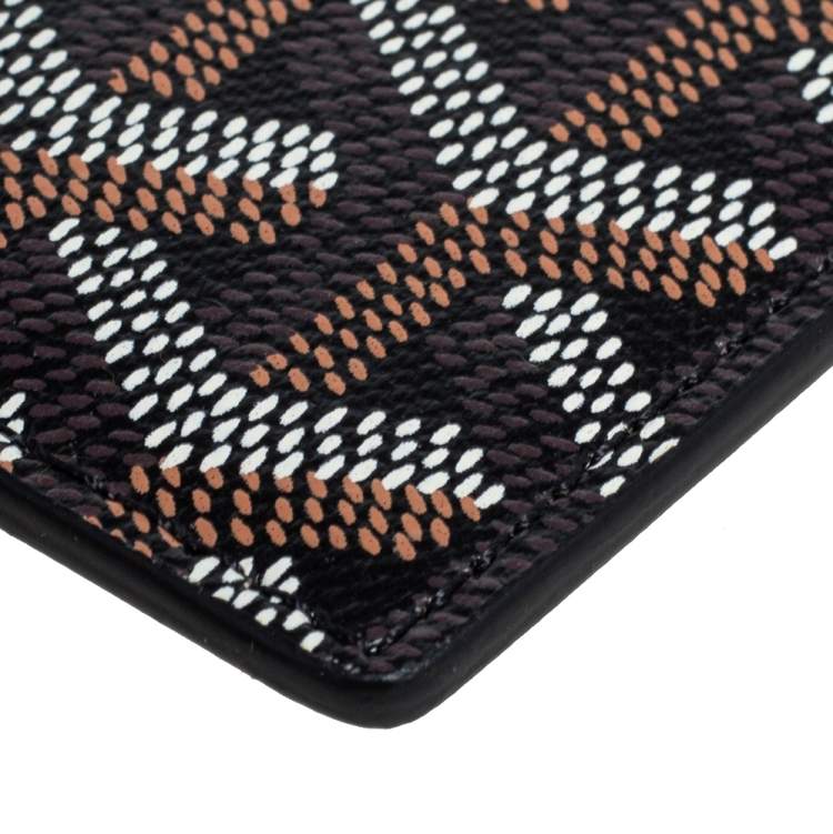 Pre Owned Goyard Black Goyardine Coated Canvas and Leather Saint Sulpice Card Holder