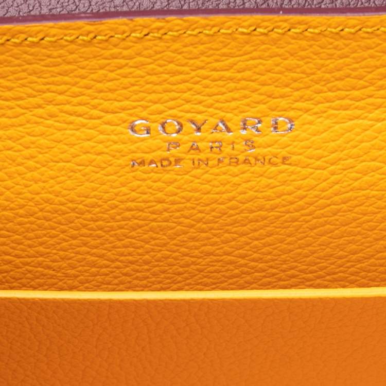 Pre Owned Goyard Burgundy Goyardine Canvas and Leather Mini Saigon Top Handle Bag