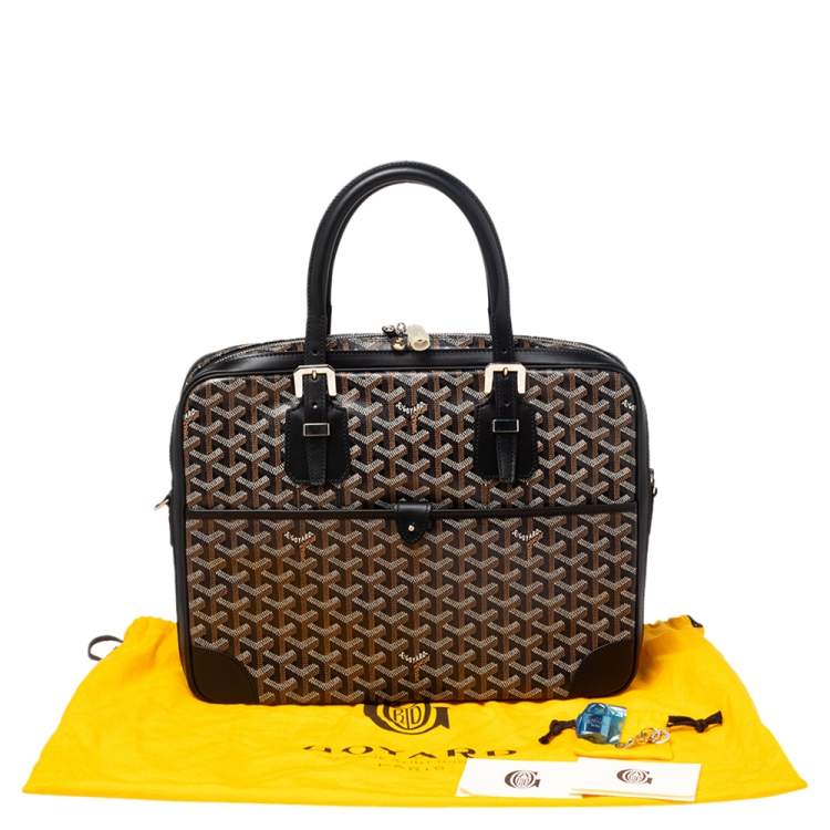 Pre Owned Goyard Black Goyardine Canvas and Leather Ambassade Briefcase