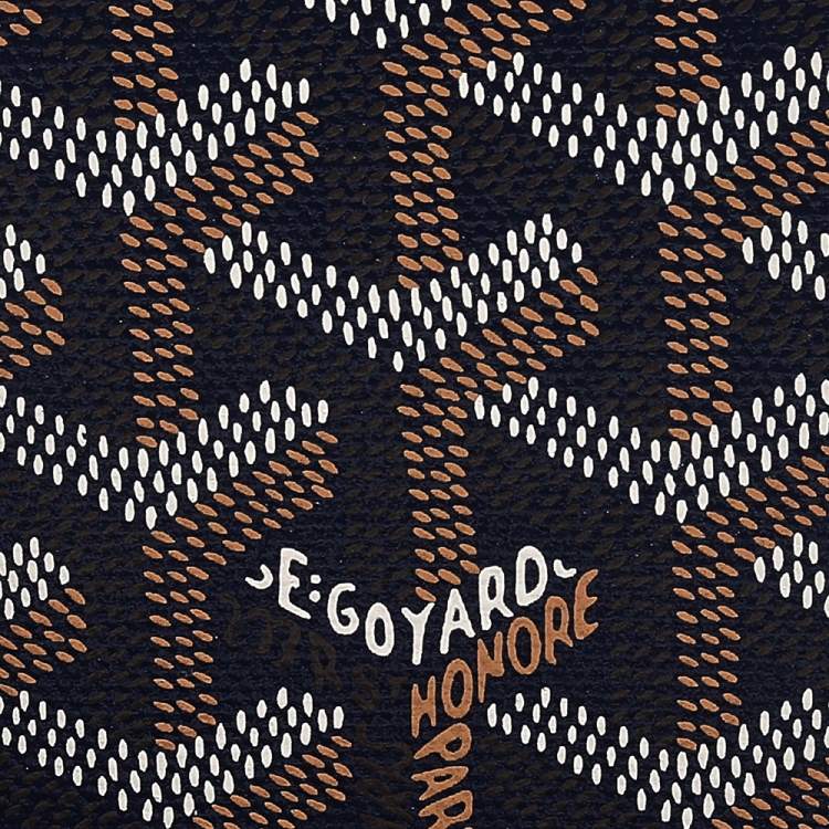 Pre Owned Goyard Navy Blue Goyardine Coated Canvas Bifold Card Holder