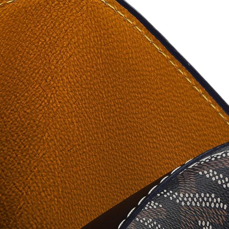 Pre Owned Goyard Navy Blue Goyardine Coated Canvas Bifold Card Holder