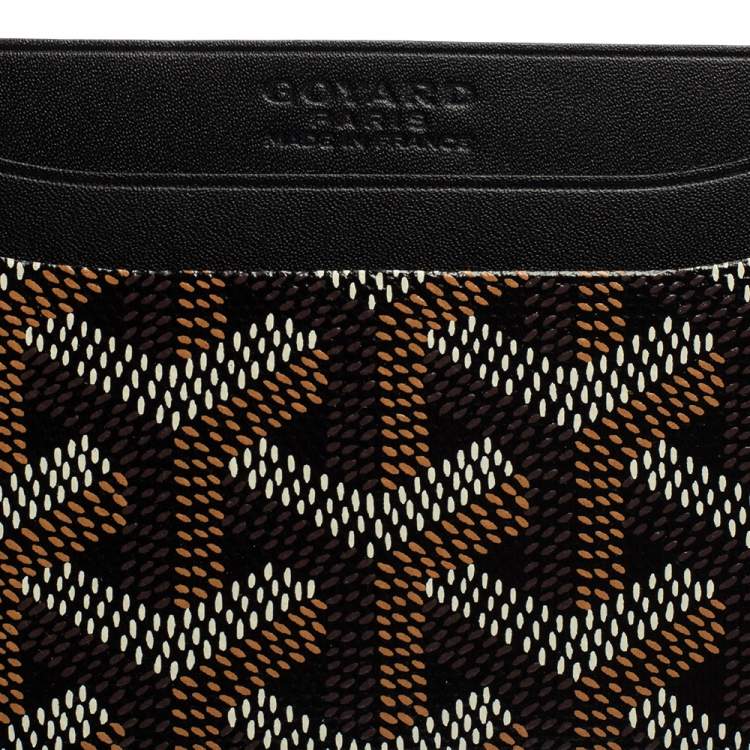 Pre Owned Goyard Black Goyardine Coated Canvas and Leather Saint Sulpice Card Holder
