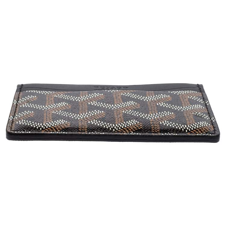 Pre Owned Goyard Black Goyardine Coated Canvas and Leather Saint Sulpice Card Holder