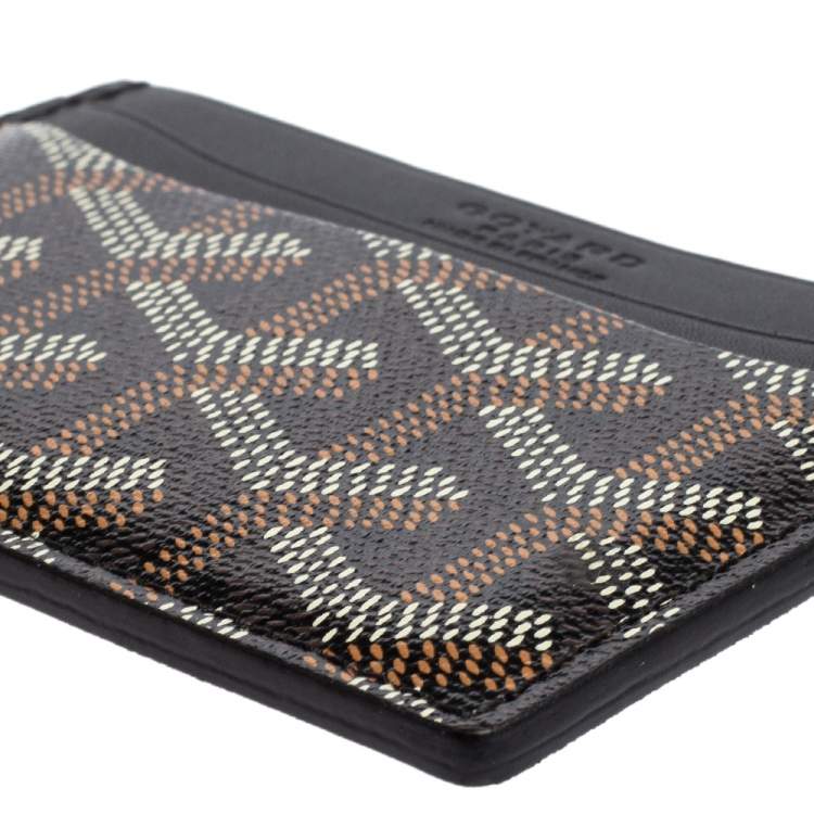 Pre Owned Goyard Black Goyardine Coated Canvas and Leather Saint Sulpice Card Holder