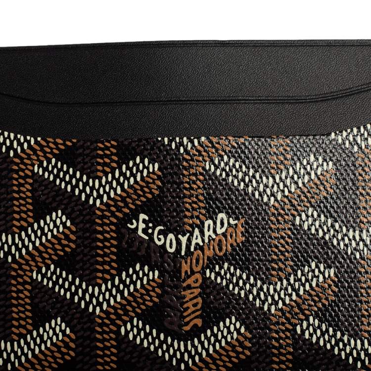 Pre Owned Goyard Black Goyardine Coated Canvas and Leather Saint Sulpice Card Holder