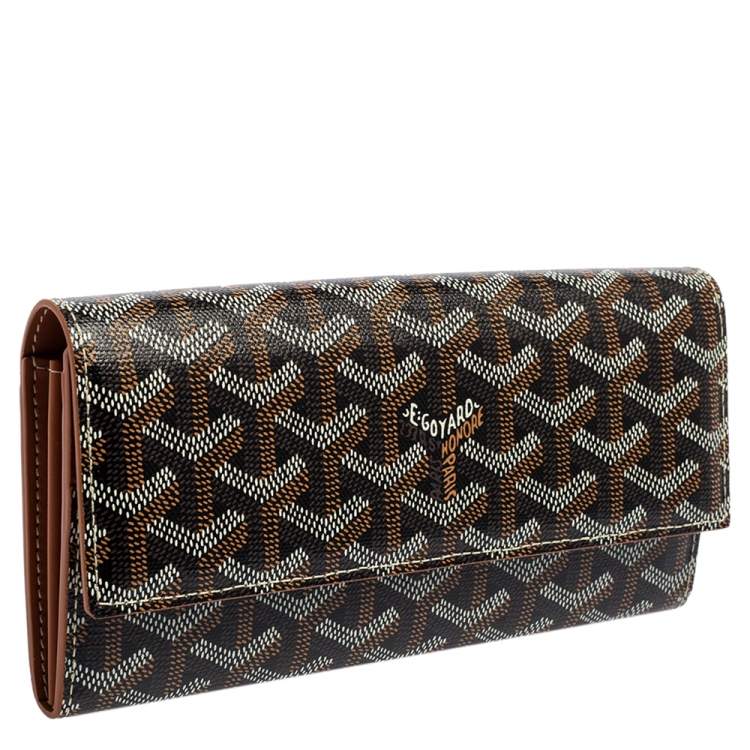 Pre Owned Goyard Black Goyardine Coated Canvas Varenne Continental Wallet