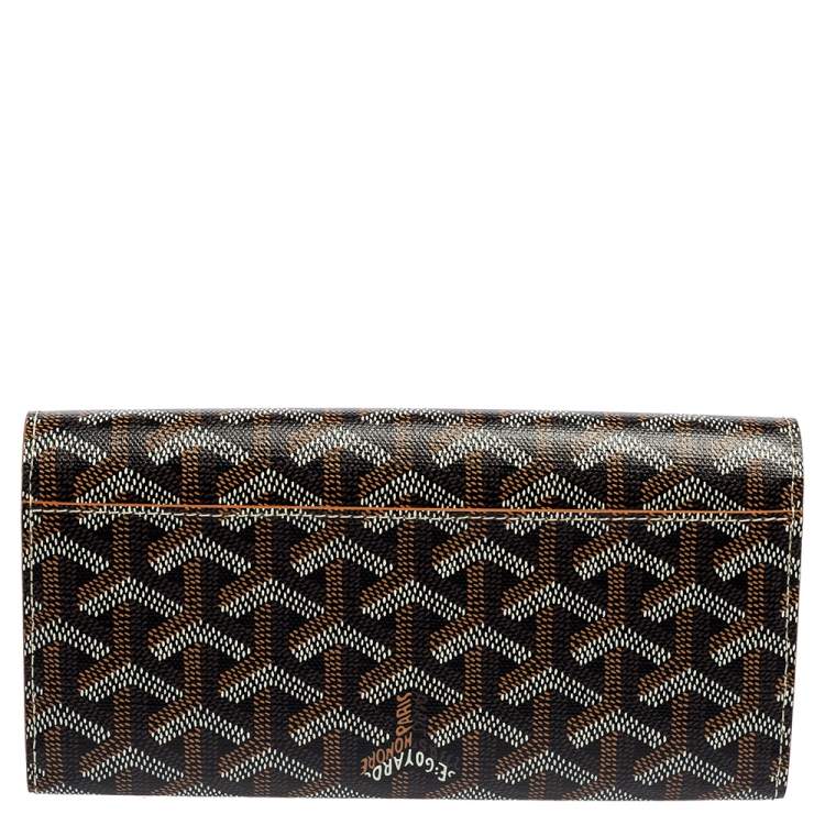 Pre Owned Goyard Black Goyardine Coated Canvas Varenne Continental Wallet