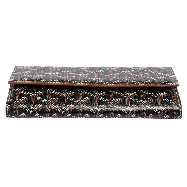 Pre Owned Goyard Black Goyardine Coated Canvas Varenne Continental Wallet