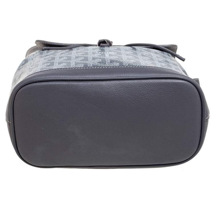 Pre Owned Goyard Grey Goyardine Coated Canvas And Leather Mini Alpin Backpack