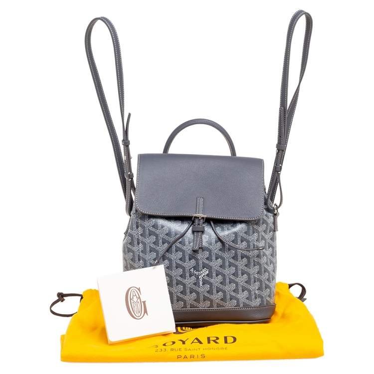 Pre Owned Goyard Grey Goyardine Coated Canvas And Leather Mini Alpin Backpack
