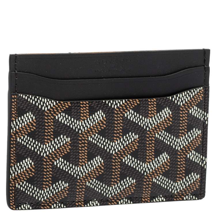 Pre Owned Goyard Black Goyardine Coated Canvas and Leather Saint Sulpice Card Holder