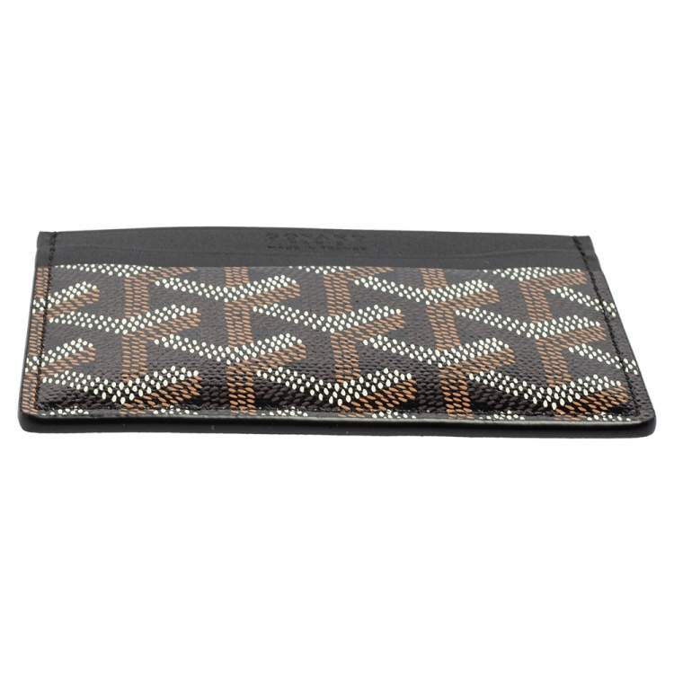 Pre Owned Goyard Black Goyardine Coated Canvas and Leather Saint Sulpice Card Holder
