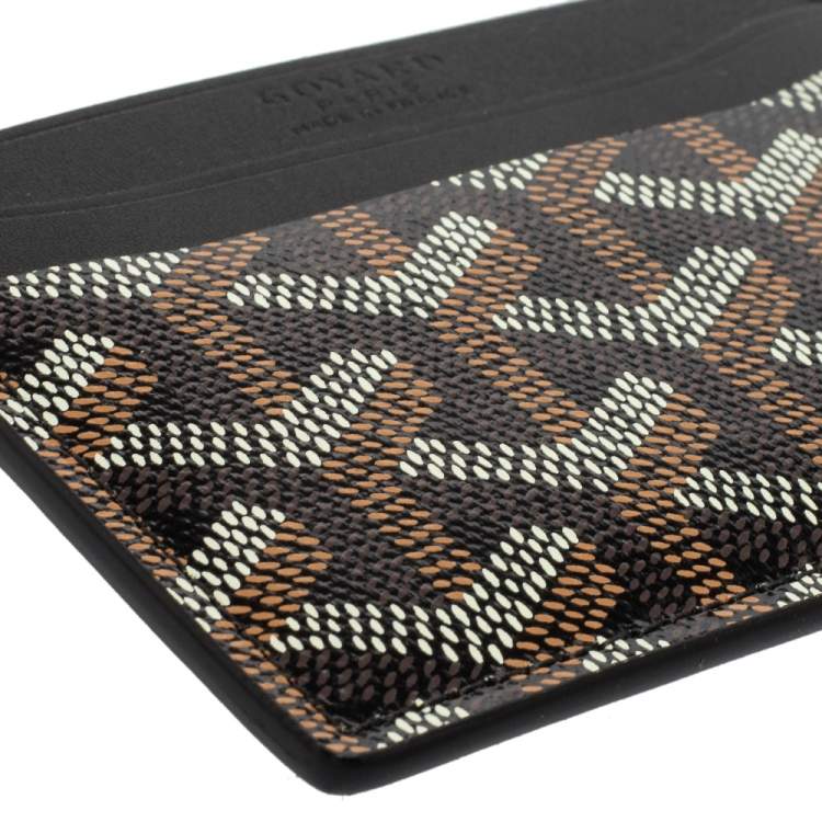 Pre Owned Goyard Black Goyardine Coated Canvas and Leather Saint Sulpice Card Holder