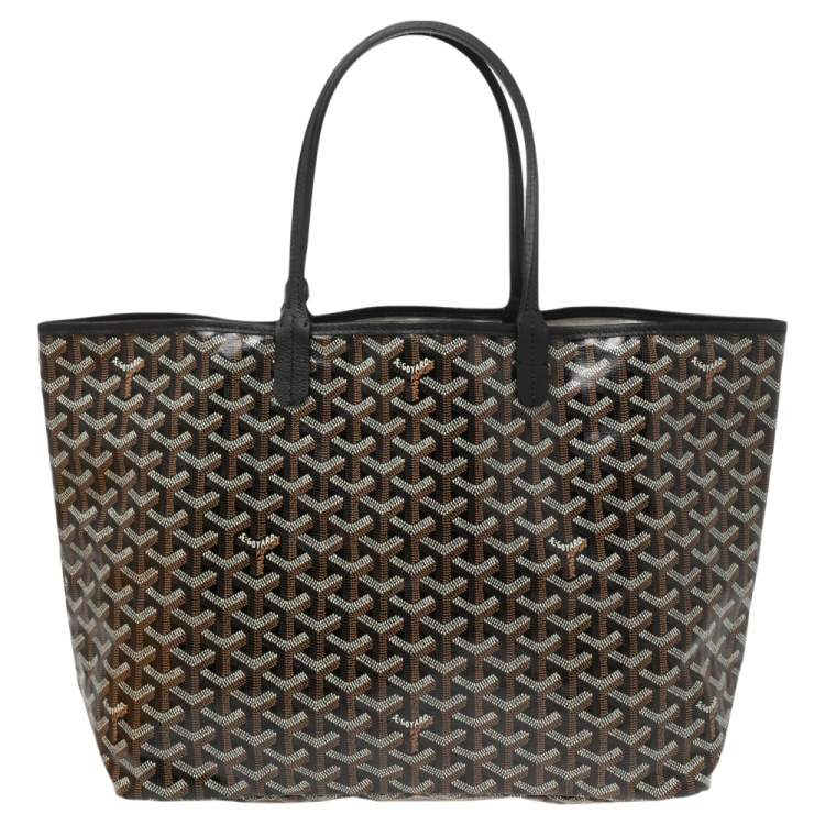 goyard tote black brown