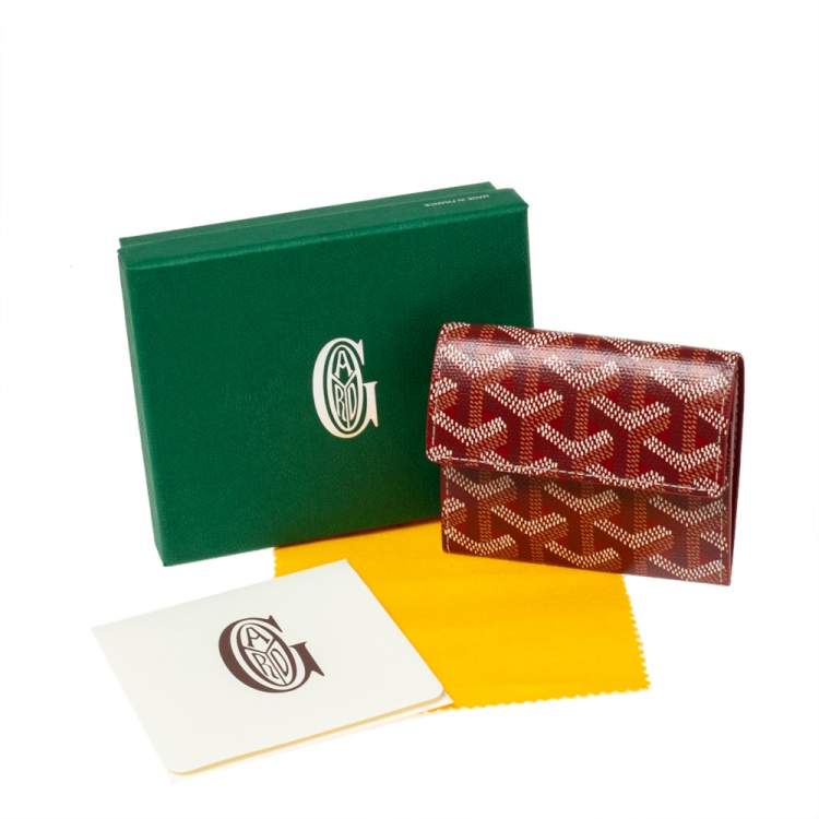 Pre Owned Goyard Red Goyardine Coated Canvas and Leather Marigny Wallet