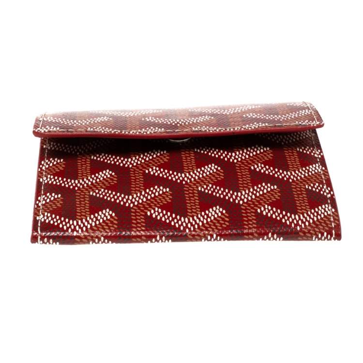 Pre Owned Goyard Red Goyardine Coated Canvas and Leather Marigny Wallet
