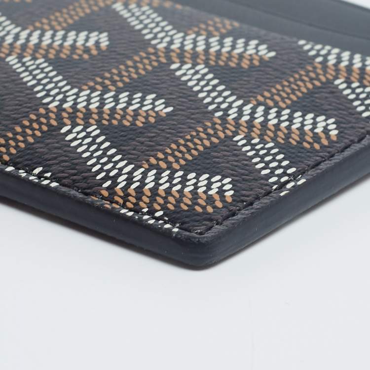 Pre Owned Goyard Black Goyardine Coated Canvas and Leather Saint Sulpice Card Holder