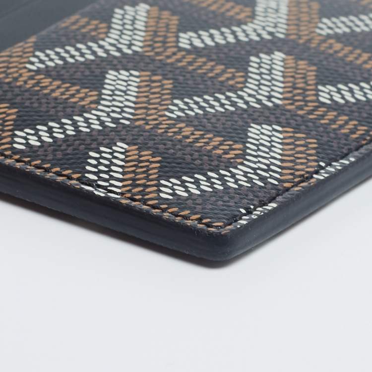 Pre Owned Goyard Black Goyardine Coated Canvas and Leather Saint Sulpice Card Holder