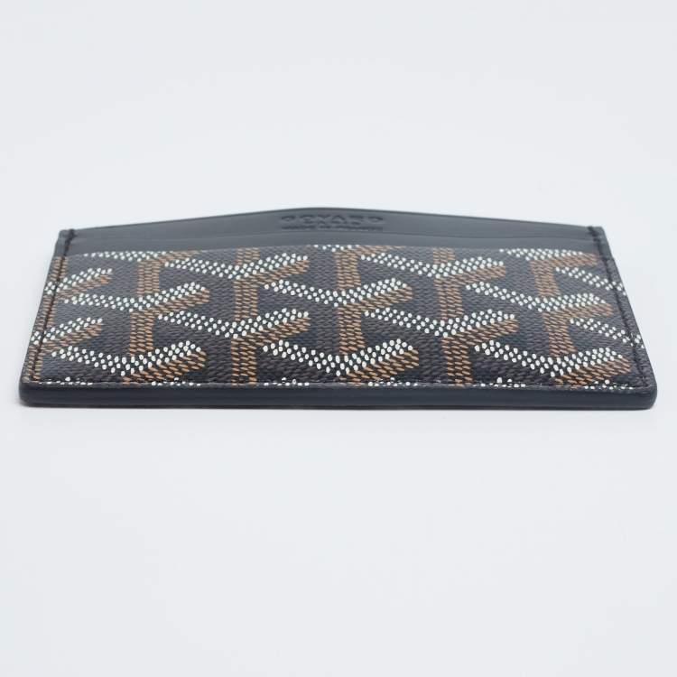 Pre Owned Goyard Black Goyardine Coated Canvas and Leather Saint Sulpice Card Holder