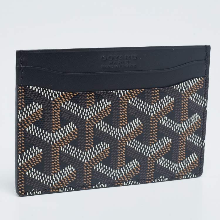 Pre Owned Goyard Black Goyardine Coated Canvas and Leather Saint Sulpice Card Holder