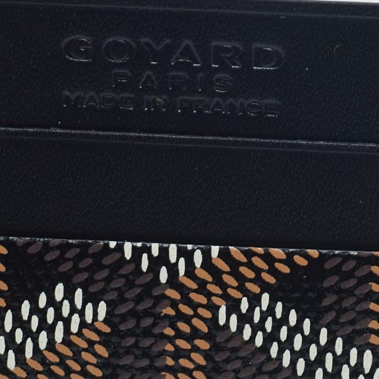 Pre Owned Goyard Black Goyardine Coated Canvas and Leather Saint Sulpice Card Holder