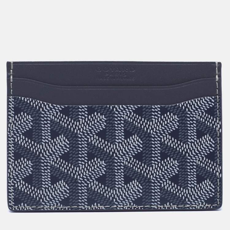 Pre Owned Goyard Grey Goyardine Coated Canvas and Leather Saint Sulpice Card Holder