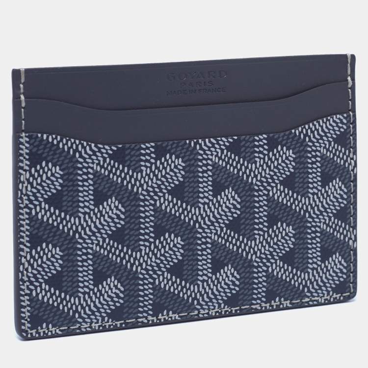 Pre Owned Goyard Grey Goyardine Coated Canvas and Leather Saint Sulpice Card Holder