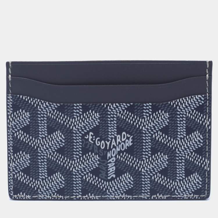 Pre Owned Goyard Grey Goyardine Coated Canvas and Leather Saint Sulpice Card Holder